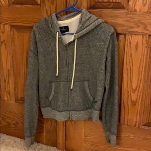 gray jacket hoodie American eagle